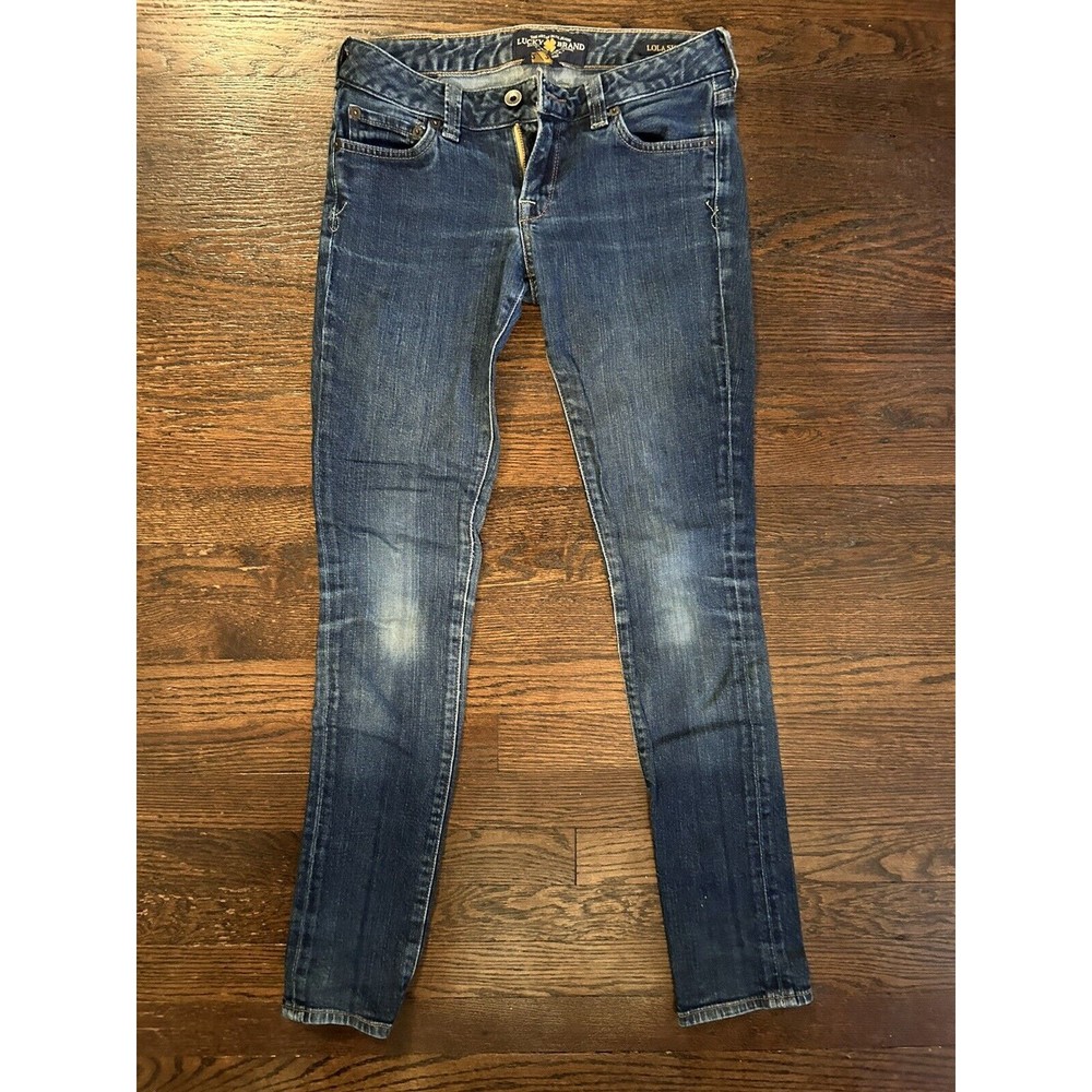 Vintage lucky jeans 26x30 Size 2 /26 lola skinny Blue Tag “Lucky You” Fly Womens
